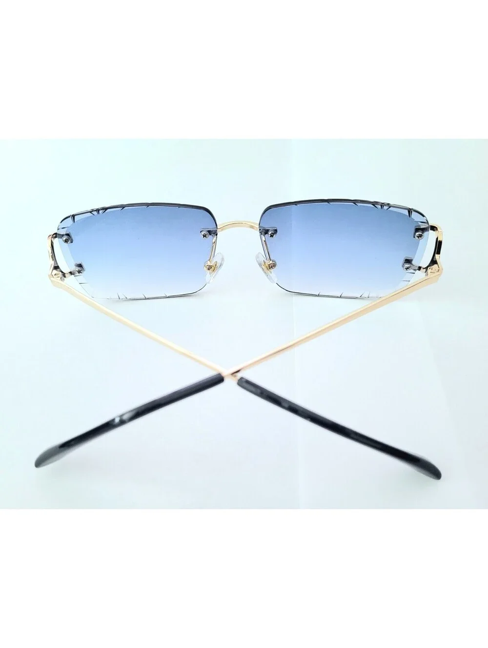 Piccadilly Gld Blu Gradient C Diamond Cut Designer Sunglass